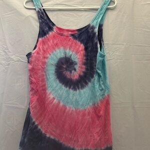 Stranded Pink and Blue Tie-Dye Tank Top